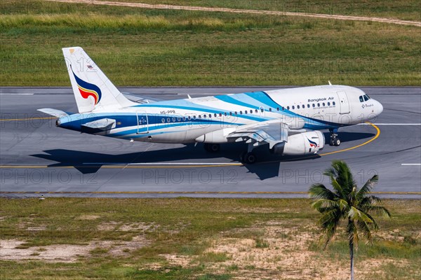 A Bangkok Air Airbus A319 aircraft with the registration HS-PPB at Koh Samui Airport