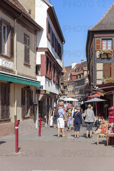 View of the pedestrian zone Rue du Marche