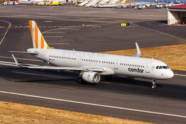 A Condor Airbus A321 aircraft with the registration D-AIAS at Funchal Airport