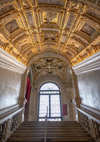 Magnificent staircase decorated with frescoes
