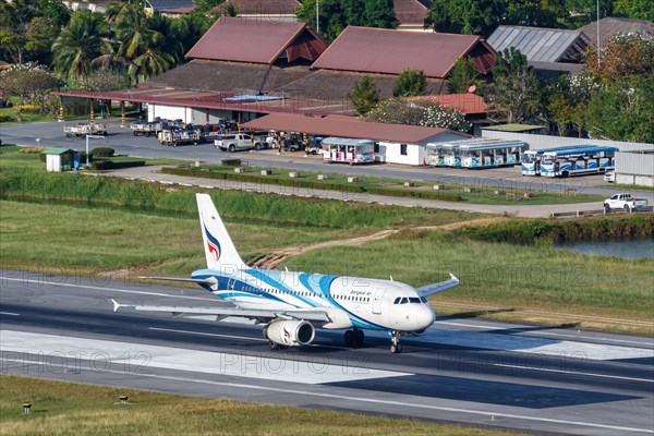 A Bangkok Air Airbus A319 aircraft with the registration HS-PPF at Koh Samui Airport