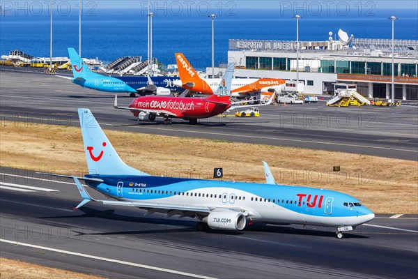 A TUI Boeing 737-800 aircraft with the registration D-ATUA at Funchal Airport