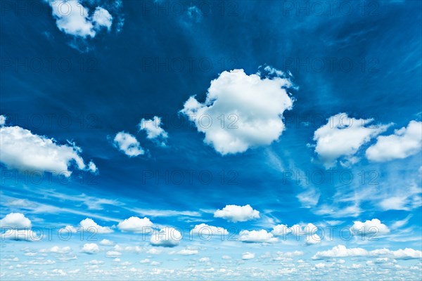 Beautiful blue contrast sky with sparse