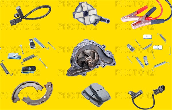 Collage of car parts