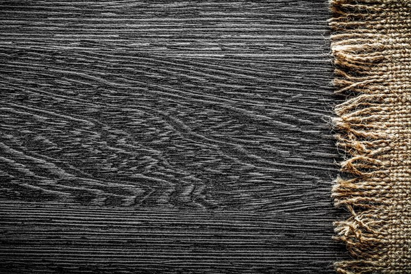 Vintage bagging on wood board top view