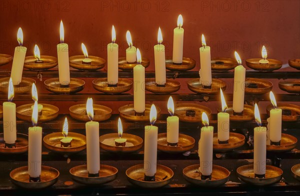 Sacrificial candles in a church