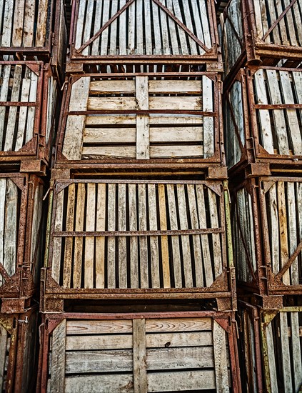 Old-fashioned wooden crates