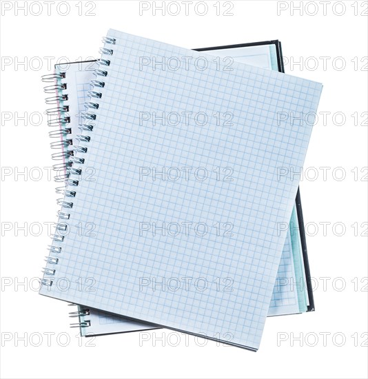 Blank spiral copybooks isolated on white
