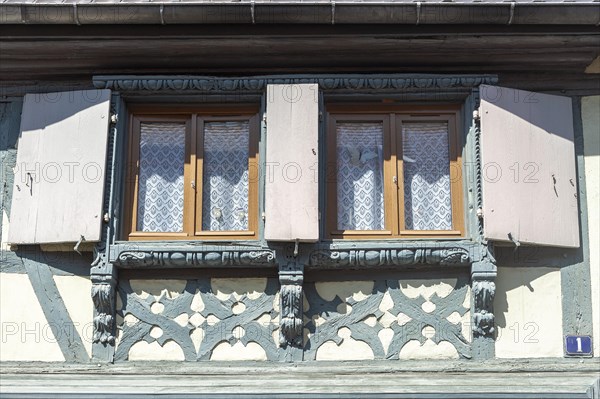Half-timbered windows in the historic old town