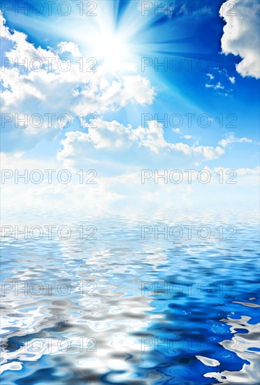 Beautyful blue heaven with sun and sea