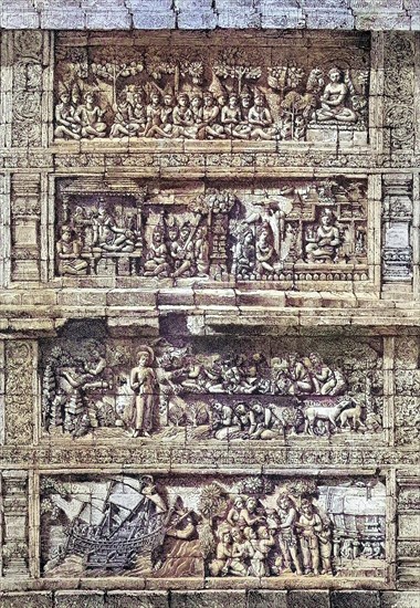 Relief of the temple of Borobudur