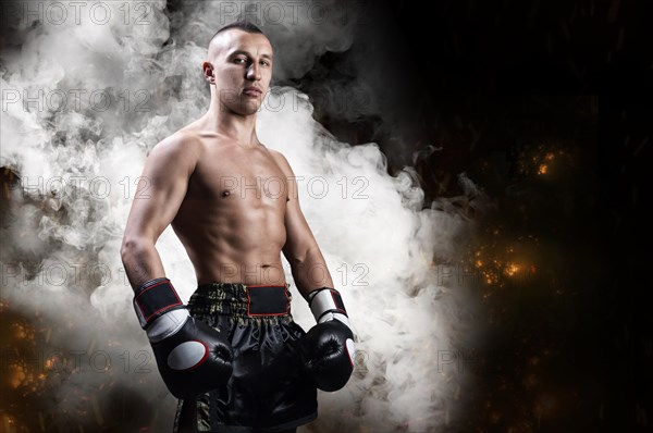 Portrait of a boxer of mixed martial arts. The concept of sports