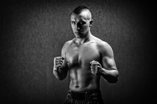 Portrait of a boxer of mixed martial arts. The concept of sports