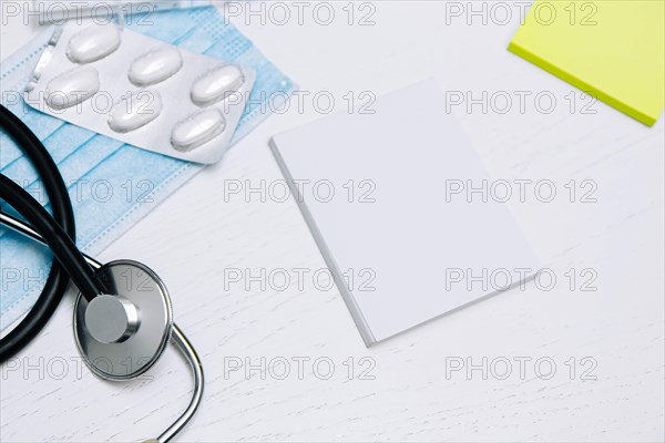 Doctor's desk close-up: phonendoscope