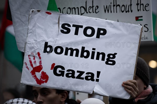 Hundreds of people take part in a pro-Palestine demonstration in Frankfurt am Main on 23 December 2023. The demonstration is accompanied by a massive police presence. Since a terrorist attack by Hamas...