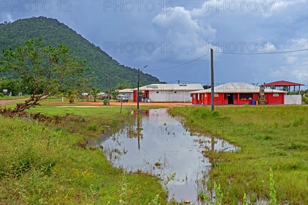 The village Aranaputa near Annai along the Linden-Lethem dirt road linking Lethem and Georgetown in the rainy season