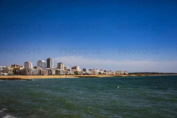 The coast of the Algarve in the south of Portugal near Quarteira