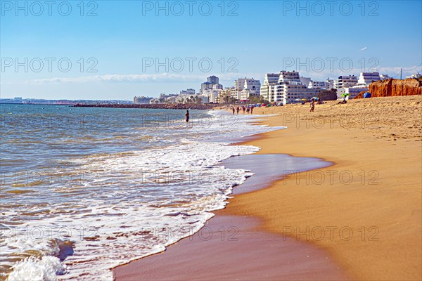 The coast of the Algarve in the south of Portugal near Quarteira