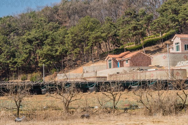 Chungju, South Korea, March 22, 2020: For editorial use only. Newly constructed single family homes