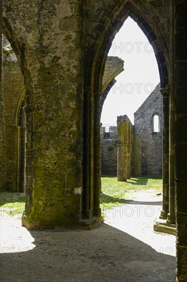 Ruins of the Saint-Mathieu abbey church on the Pointe Saint-Mathieu, Plougonvelin, Finistere
