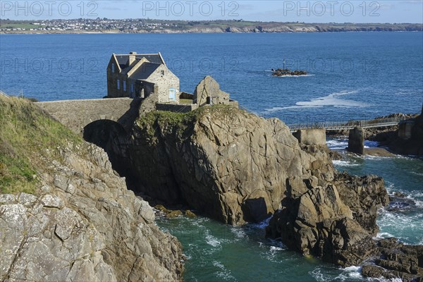 Fort de Bertheaume fortress on a rock off the coast in Plougonvelin on the Atlantic coast at the