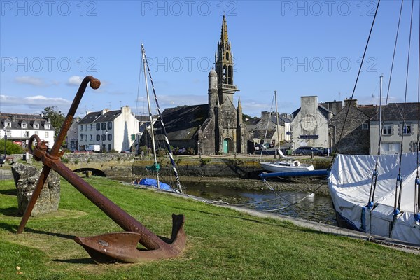 Church of Notre Dame de Bonne Nouvelle at the mouth of the river Le Camfrout in the bay of Brest,