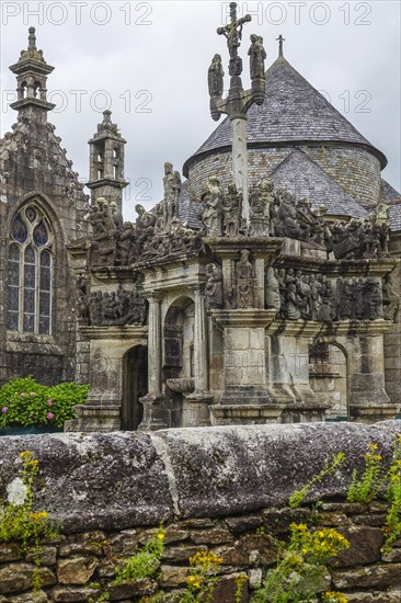 Calvary Calvaire, granite stone carving, Enclos Paroissial parish enclosure of Guimiliau, Finistere