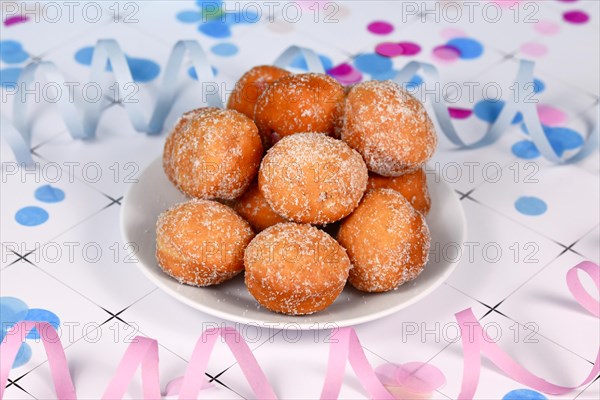 German traditional 'Berliner Pfannkuchen', a donut without hole filled with jam traditional served