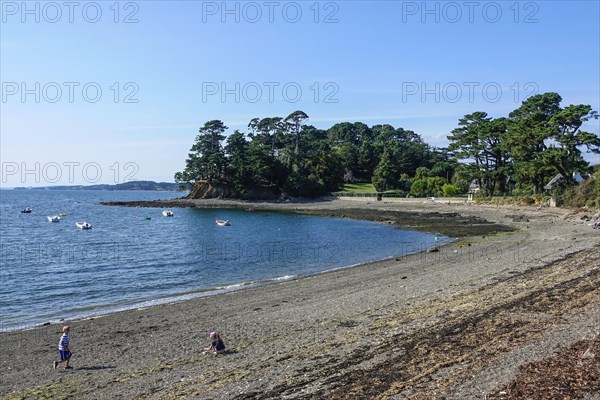 Greve de Tibidy at low tide, Hopital-Camfrout, Bay of Brest, Finistere Penn ar Bed, Bretagne