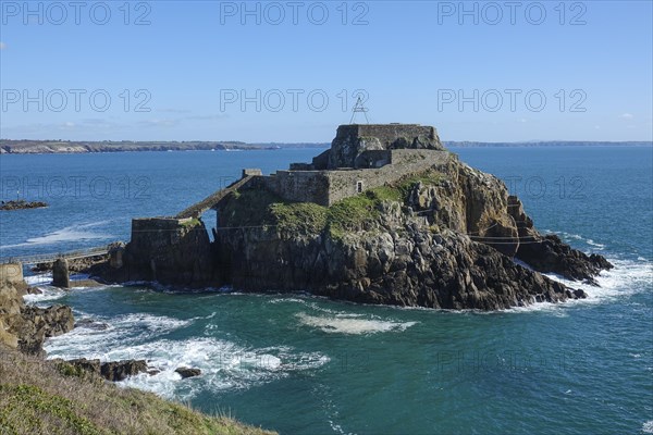 Fort de Bertheaume fortress on a rock off the coast in Plougonvelin on the Atlantic coast at the