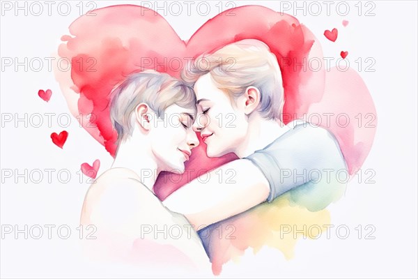 A heartwarming drawing of two women, symbolizing love, friendship, and the unity of souls over a