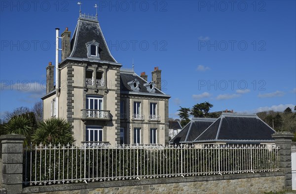 Wilhelminian-style villa on the seafront promenade of Plougonvelin on the Atlantic coast at the