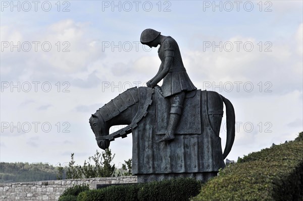 Monument, sculpture, in the park near the Basilica of San Francesco d'Assisi, Assisi, Umbria,