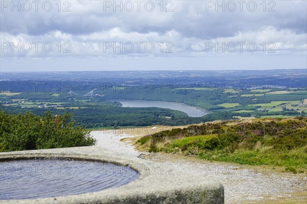 View of the river Aulne and the Pont de Terenez bridge from the summit of the 329 metre high Menez