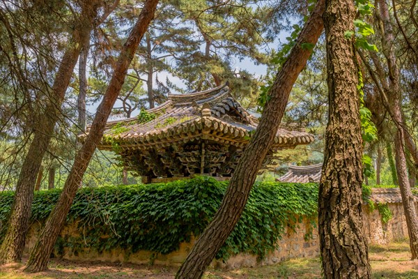 Hyoyeolgak (filial piety and chastity) pavilion located near Suok, South Korea, built in 1928 in