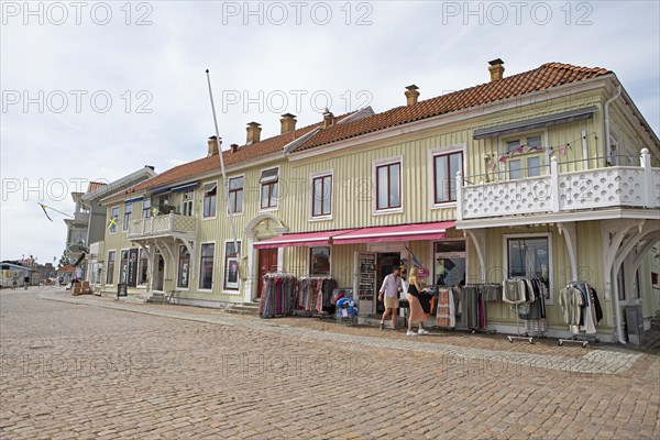 Wooden houses on the archipelago island of Marstrandsoe, Marstrand, Vaestra Goetalands laen,