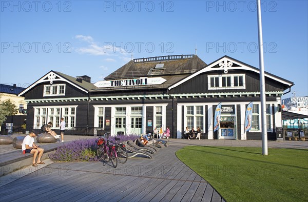 Tivoli House of Culture, former railway station, on the Kajpromenaden, Helsingborg, Skane laen,