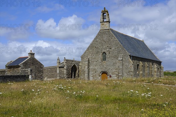 Chapel of Notre Dame de Grace at the ruins of Saint-Mathieu Abbey on the Pointe Saint-Mathieu,