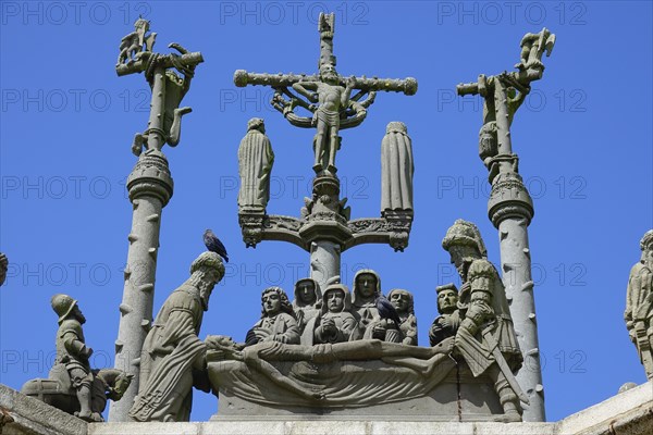 Crucifixion group and Entombment, Calvary Calvaire, Enclos Paroissial de Pleyben enclosed parish