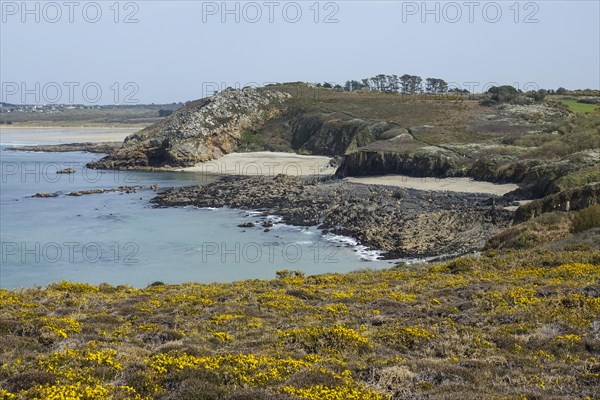 Anse de Dinan Bay, seen from the Pointe de Dinan, Crozon, Crozon Peninsula, Finistere Penn ar Bed