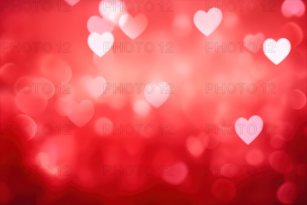 A romantic and dreamy background featuring heart-shaped bokeh lights, perfect for Valentine's Day