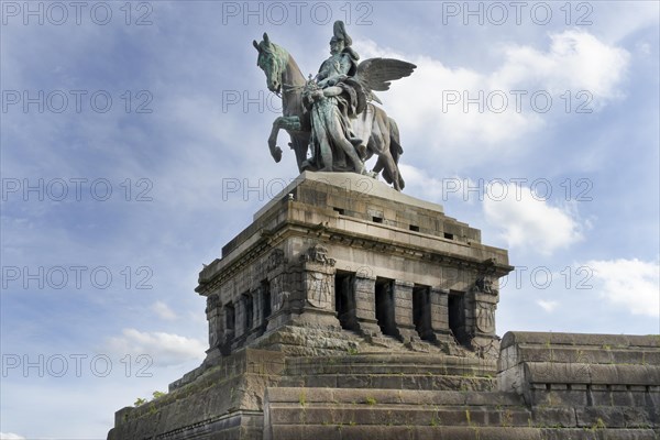 William I Equestrian statue, first German emperor at the German corner, Coblenz, Rhineland