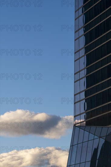 Office towers in the contemporary urban landscape in the Cuatro Torres financial area in the city