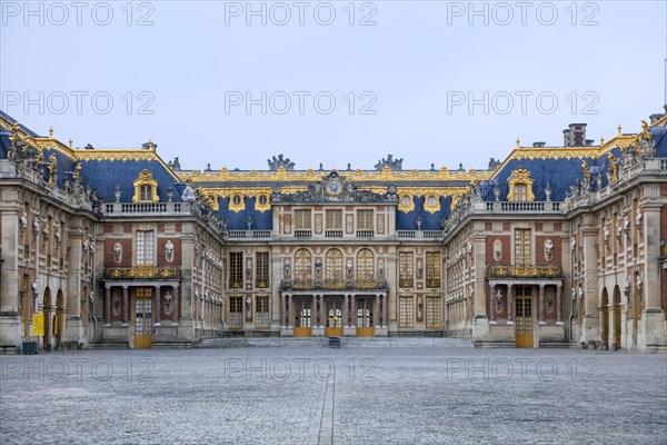Marble Court (Cour de Marbre) and Royal Court (Cour Royale), old part of the Chateau de Versailles,