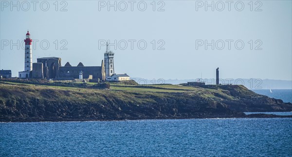 Panoramic view from the peninsula Kermorvan in south direction to the Pointe Saint Mathieu with