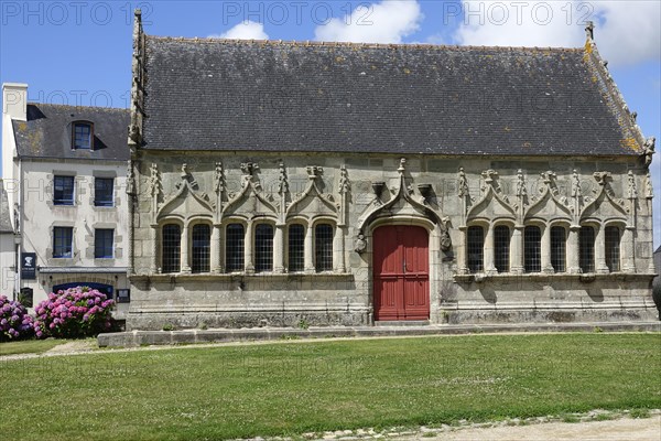 Ossuary from the 16th century, enclosed parish of Enclos Paroissial de Pleyben, Finistere
