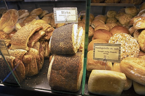 Swedish pastry for sale in a Swedish bakery, Gothenburg, Vaestra Goetalands laen province, Sweden,