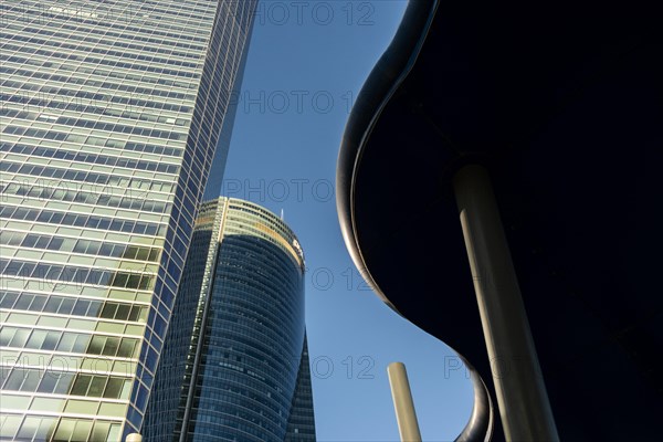 Office towers in the contemporary urban landscape in the Cuatro Torres financial area in the city