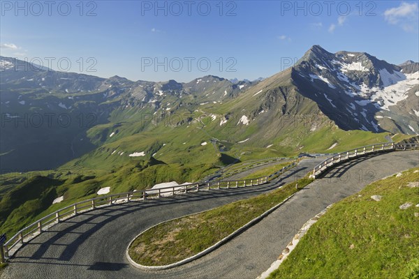 View from the Edelweissspitze over the Grossglockner High Alpine Road,