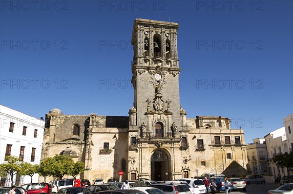 Tower of church Santa Maria de la Asuncion, Plaza del Cabildo, Arcos de la Frontera, Cadiz